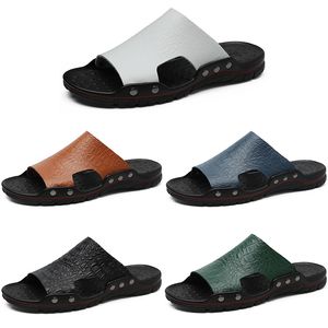 Summer big size men sandals shoes classic mens black blue green white casual leather shoes slippers GAI