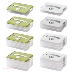 Storage Bottles Convenient Lockable Dumpling Container Food Containers Holder With Lid Refrigerator Froze Plastic Box