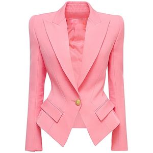 402 XXL 2024 Milan Runway Spring Women's outwear Long Sleeve Lapel Neck Coat Button Fashion Clothes Womens yy