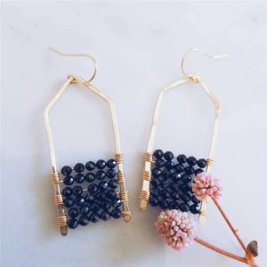 Küpe Siyah Spinel Küpeler 14K Altın Dolgulu/925 Gümüş Takı El Yapımı Minimalizm Altın Takı Brincos Pentientes Boho Küpe