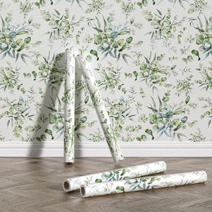 Wallpapers Style Wallpaper Self-adhesive Fresh Watercolor Plant Decoration Background Wall Sticker