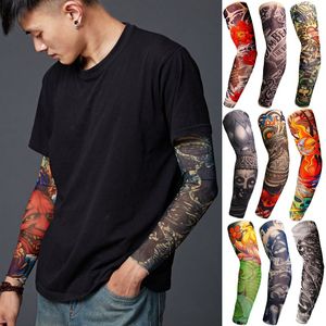 Tattoo sleeve a pair of flower arm sleeve tattoo men and women ice cool sleeve riding sunscreen arm sleeve for sale