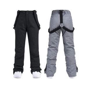 Stivali Uomo Donna Pantaloni da sci Antivento Impermeabile Inverno Addensare Pantaloni da neve Sport all'aria aperta Snowboard Pantaloni con cinturino traspirante Unisex