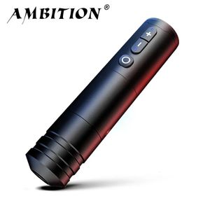 Ambição Ninja Profissional Wireless Tattoo Pen Machine 4mm Stroke poderoso Corless DC Motor Digital Display para Artista Body 240323