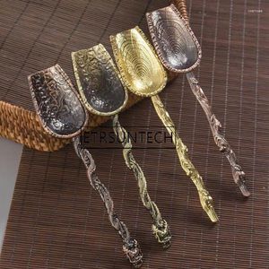 Te Scoops 10st Vintage Chinese Spoon Metal Teskoon Eloy Loose Leaf Coffee Shovel Hand Crafts Tool