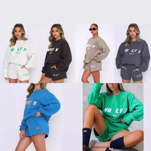 Off Designer Hoodie Woman Autunno/Inverno Casual Spaccata Donne a due pezzi Set a maniche lunghe alfabeto con cappuccio in inglese Sparatura e pantaloni della tuta Set tuta