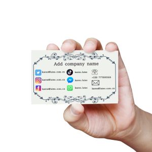 Buste 100 pezzi di biglietti da visita personalizzati Testo fai da te Singleided Printing Facebook Twitter Ins Modello per Cust Work Card Spedizione gratuita