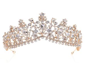 Luxus -Strass -Tiara Kronen Kronen Kristall Braut Haarzubehör Hochzeit Kopfbedeckungen Quinceanera Festzug Prom Königin Tiara Prinzessin CR2765626