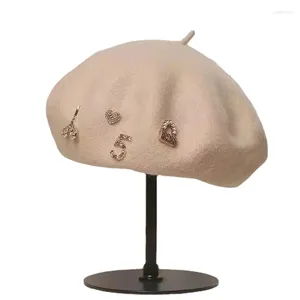 Berretti Genitore Bambino Piccolo Vento Profumato Ragazza Industria Pesante Amore Berretto Perla Metallo Pile Cappello Pittore di Nuvole Versatile