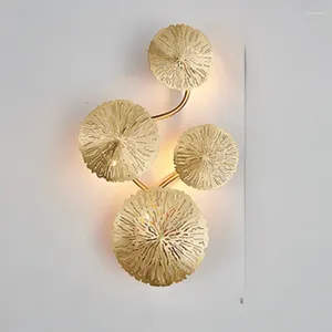 Wall Lamp Nordic Gold Lotus Leaf LED Light Retro Stainless Steel Sconce For Industrial Decor Indoor Lighting Fixtures