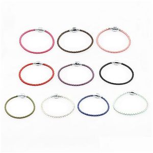 Bracelets de charme M Cordamento de couro FIT PAN DORA CHARMS EUROPEIANOS BAGA BANGLE