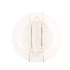 Dekorativa figurer W Type Dismoundable Dish Spring Holder 6/7/8/10/12/14/16 tum Plate Hanger Golden Fixed Securing Clip