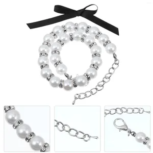 Dog Collars Necklaces Pet Pearl Collar Supplies Pearls Cat Imitation Small White