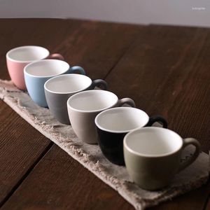 Cups Saucers 6PCS 100ml Ceramic Set For Coffee Tea Modern Home Kitchen Office Drinkware Nordic Small Espresso Latte Mugs Household Gifts