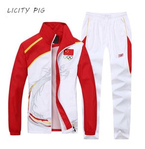 Licencja Pig Men Sport Suit Mens Tracksuit Zestaw Jogging Set Sweatsuit Track Spodnie Joggers Olympia Spi Suit Team Rzewar 2010158087283