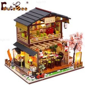 CuteBee Architektur/DIY House Miniature Puppen -Style -Puppenzubehör Möbel Miniaturen Gebäude Mini Holz Roombox Spielzeug Geschenk 231123 S