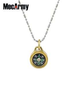 Compass MecArmy Brass CMP Compass direction identity Compass Outdoor Compass with Free beaded chain may be worn as a pendant