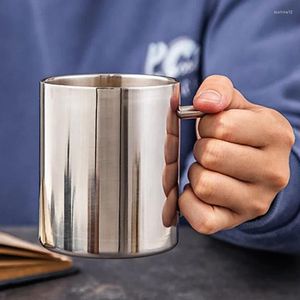 Mugs 400ml Double Wall Insulated Coffee Mug Stainless Steel Cup Tumbler Milk Tea Water Portable Camping Beer Drinkware