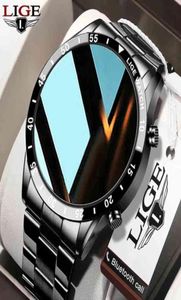 LIGE Fashion Smartwatch Bluetooth Call Sport Men039s Watch Monitorowanie tętna Kontrola muzyki Wodoodporny inteligentny Man1052332