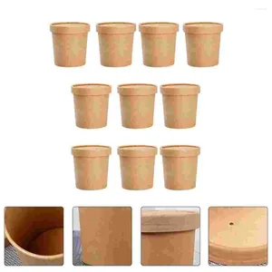 Copas descartáveis palhas de caça-cais xícara de sopa simples tigelas tampas de tampas de tampas itens práticos