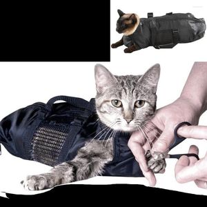 Transportadoras de gatos suprimento de animais de estimação para limpar sacos de restrição de banho com focinho para acabamento para unhas Examinando o corte injetando bolsa de mordida anti -riscos