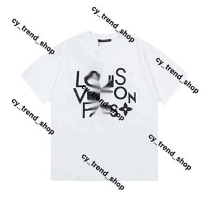 Louies vuttion skjorta designer t shirt män lyxiga mäns skjortor mäns topp överdimensionerade brev v skjortor mode sommaren rund nacke korta ärmar louiseviution skjorta 809