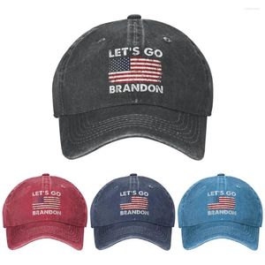 Caps de bola Lets Go Brandon FJB Papai Hat Baseball Cap for Men Funny Washed Denim Hats Ajustável Moda Casual