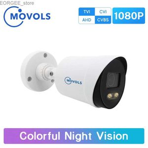 Other CCTV Cameras Movols 2MP Colorful Night Vision Security Camera CCTV AHD Outdoor Video Surveillance Camera Analog Waterproof Sensor Camera Y240403