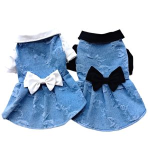 Doce de cachorro Denim Denim Dress Dress Fashion Marca Cat Dog Anot Roupas Schnauzer Bichon Corgi Teddy Puppy Pet Vestres