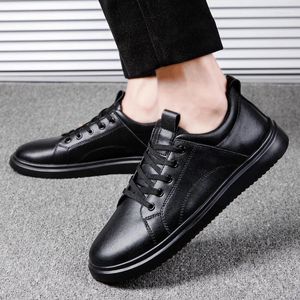 Casual Shoes Men's Soft Leather Chef Non-slip Kitchen Worker Dress Black Lace-up Cook Shoe Breathable Work Footwear Zapatos Male