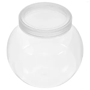 Förvaringsflaskor klara te burkar plast söt liten godishållare hem lock mat containrar