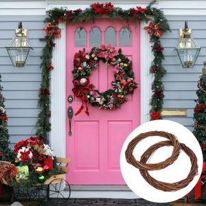 Decorative Flowers 2pcs Chic Wreath DIY Ring Christmas Rattan Craft Garland Making Material