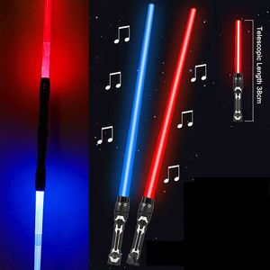 Flashing Lightsaber RGB Light Saber Toys Children Double Switch Laser Double Sword Toys For Boys Luminous Gifts LED Light Stick