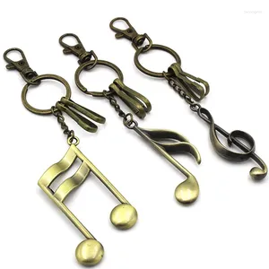 Keychains Music Keychain DIY Metal Holder Chain Vintage Musical Note 60x21mm Silver Color Pendant Gift