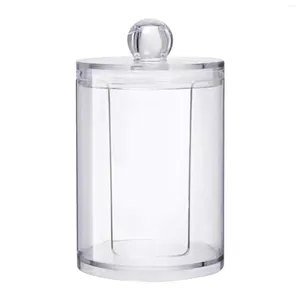 Storage Bottles With Lid Dressing Table Display Cosmetic Pad Container Clear Round Holder Bedroom Dispenser Jar Rack Makeup Organizer