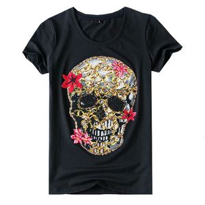 Moda Tasarım Tshirts Kafatası Baskı Tarzı Yaz Tshirt Harajuku T Shirt Kadın Tops Blusa Artı Boyut Kadın Giyim 240403