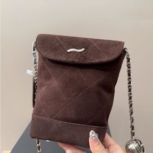 Женская роскошная брендовая сумка, замшевая сумка для телефона, маленький серебряный шарик, винтажная цепочка с регулируемым плечевым ремнем, сумка через плечо, изысканная и маленькая сумка 11 см