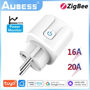 Ustawia Aubess 16/20A UE Smart Socket Smart Zigbee Smart Cluc Restlet Funkcja terminowa Smart Life App Pilot Smart Sockets