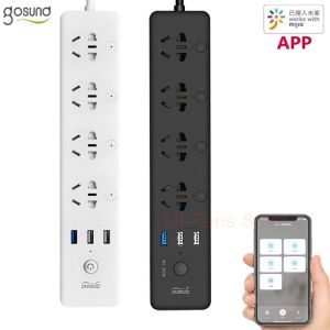 Kontroll Gosund Smart Power Strip CP5 WiFi Voice Control för Xiaomi Mijia App Timing Switch med 4 uttag 3 USB -laddare 18W 1,8 m snabb