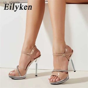 Scarpe eleganti Design Style Crystal Shin High Heels Women Sandals 2024 Sexy Open Op Tackle Stripper Stripper Ladies Summer H240403