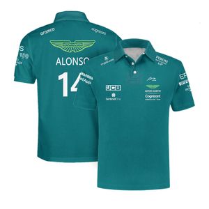 Herren Polos Spanische Rennfahrer Fernando Alonso 14 und Spaziergang 18 Team T-Shirts Fashion Aston Martin Übergroße Polo-Shirts 6699ess