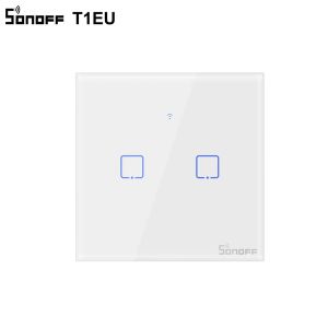 Itead Sonoff TX T1 EU Wi -Fi Switch Switch приложение/Voice/433MHz RF Дистанционный контроллер Умный дом переключателей стекла Работает с Alexa