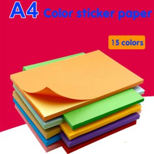 Paper 50 Sheets / Bag 80g A4 Cowhide Stickers Color Label Paper Laser Inkjet Printing Kindergarten Students Children Pattern Diy Paper