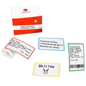 Pappersfärg klistermärke Selfadhesive Thermal Label Sticker Rectangle Paper 100st/Roll för Phomemo M110 M200 M220 skrivare