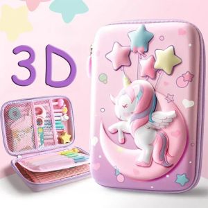 Fall Kawaii Unicorn 3D Eva Pencil Case Waterproof Pen Box For Girls Cartoon Big Capacity School Suplies Söta stationära väskor gåvor