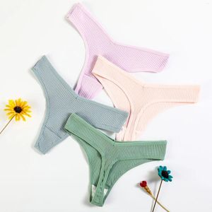 Kadın Külotu Seksi Tangalar İplik pamuklu kadınlar iç çamaşırı düz renk t pantolon düşük bel nefes alabilen