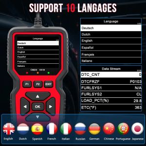 2024 V519 OBD2 Scanner Live Data Professional Mechanic Diagnostic Code инструмент чтения чтения для проверки теста на напряжение батареи двигателя