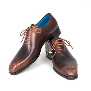 Dress Shoes Medallion Toe Oxfords Six Eyelets Lace-Up Handmade Luxury Genuine Leather Elegant Hand Painted Classic Derby