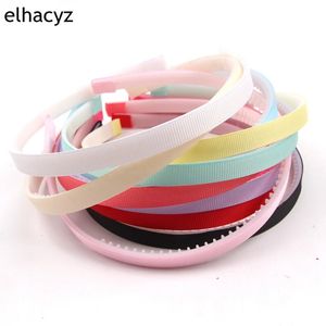 22pcs/lot High Quality 1CM Width Boutique Solid Ribbon Covered Plastic Headband with Teeth Girls Kids Hairband Hair Accessories 240329