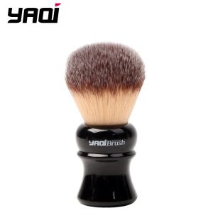 Brush YAQI 24mm Black Handle Yellow Synthetic Hair Knot Mens Wet Shaving Brush